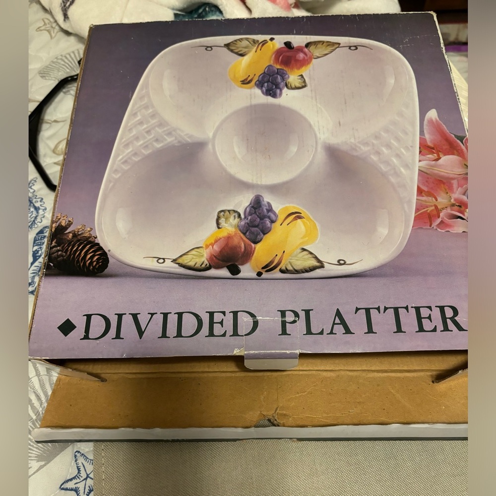 Divided Platter with Fruit Design